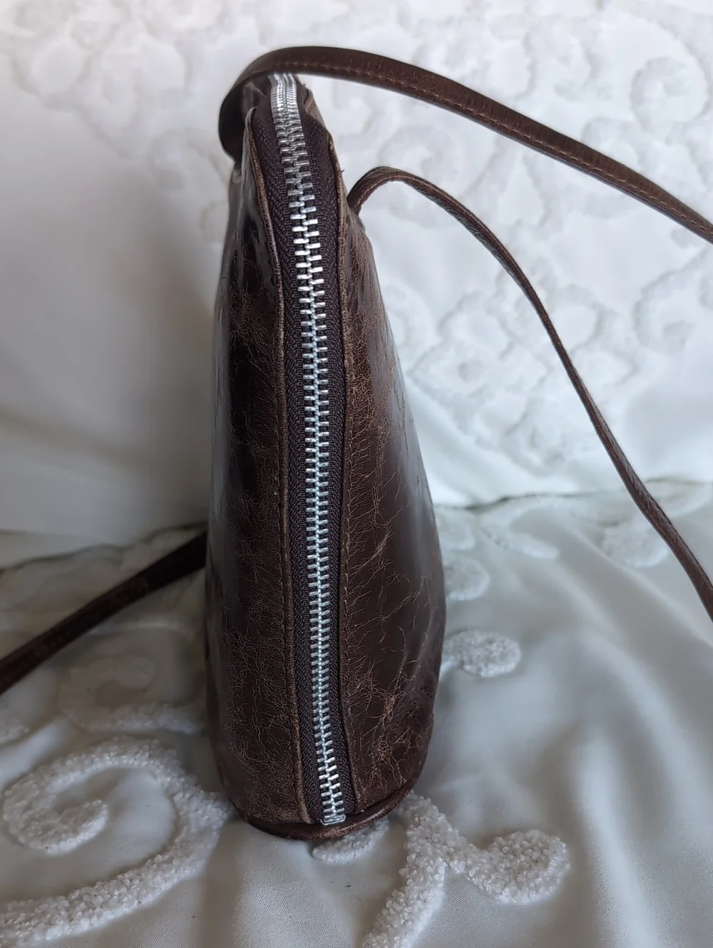 Latico Rustic Butter Soft Marbled Chocolate Leather Organizer/ Wallet Crossbody